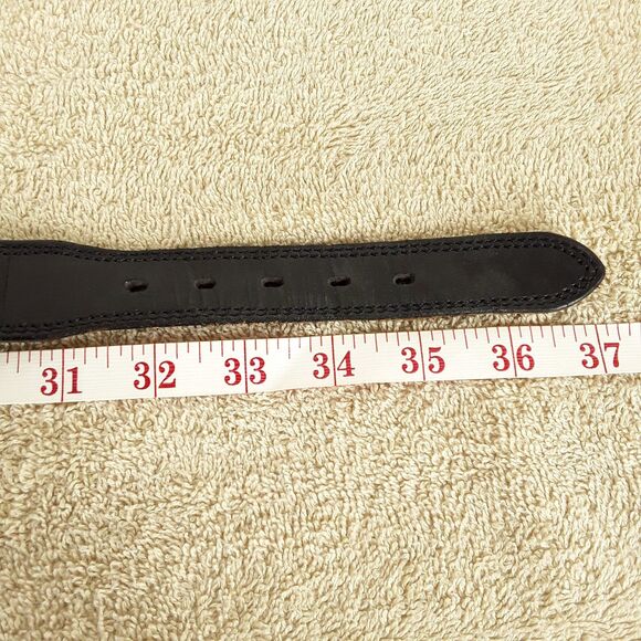 Pleated Look BENCH CRAFT 1" Leather Belt fits 32"-34", Black, Textured Detail - Picture 9 of 12
